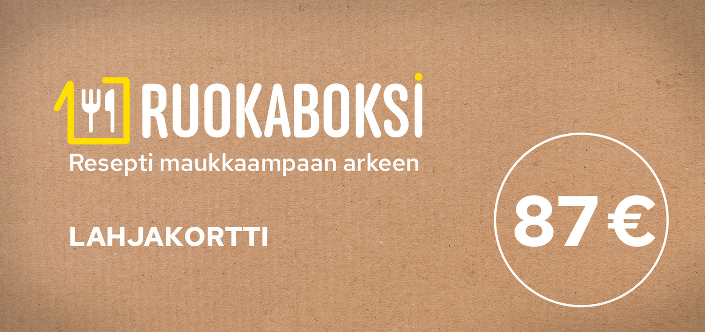 Ruokaboksi lahjakortti