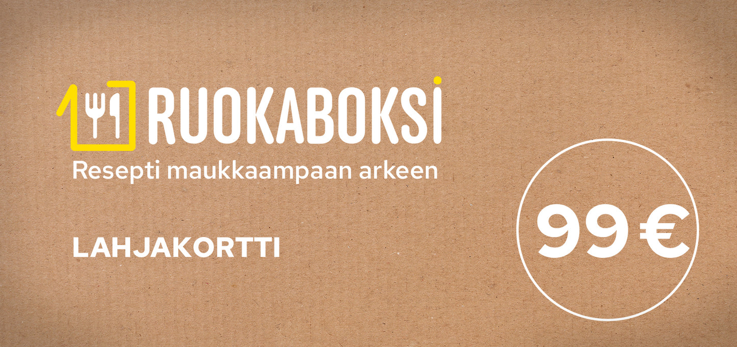 Ruokaboksi lahjakortti